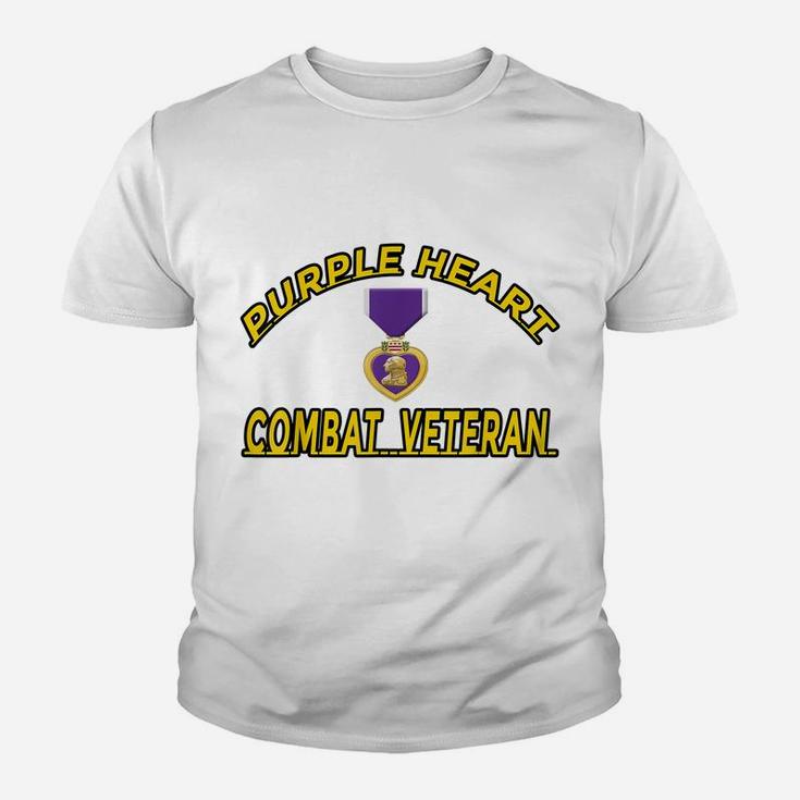 Purple Heart Combat Veteran T-Shirt Youth T-shirt