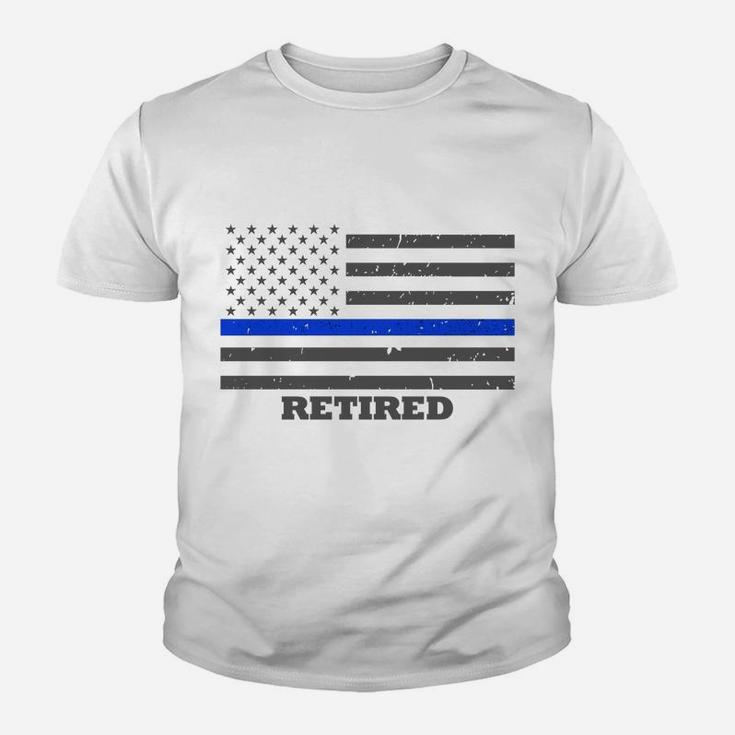 Retired Police Officer Sweatshirt - Thin Blue Line Flag Youth T-shirt