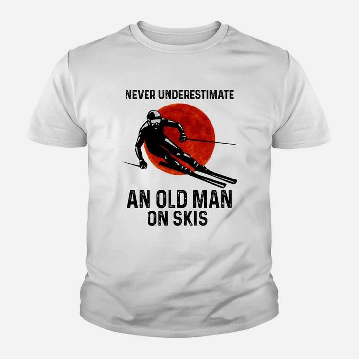 Skiing Never Underestimate An Old Man On Skis Shirt Youth T-shirt