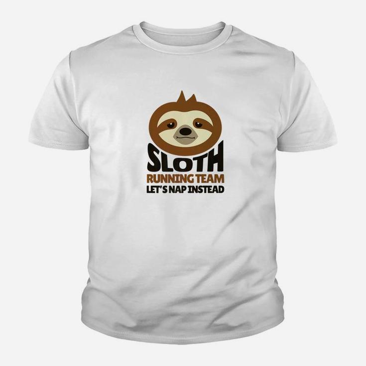 Sloth Running Team Nap Instead Funny Lazy Youth T-shirt
