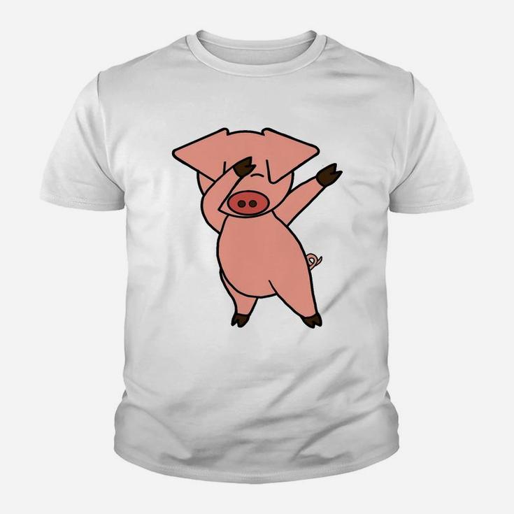 Southerndesigntees Funny Dab Dancing Pink Pig Youth T-shirt