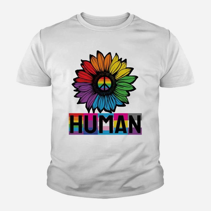 Sunflower Human Lgbt Flag Gay Pride Month Lgbtq Sweatshirt Youth T-shirt