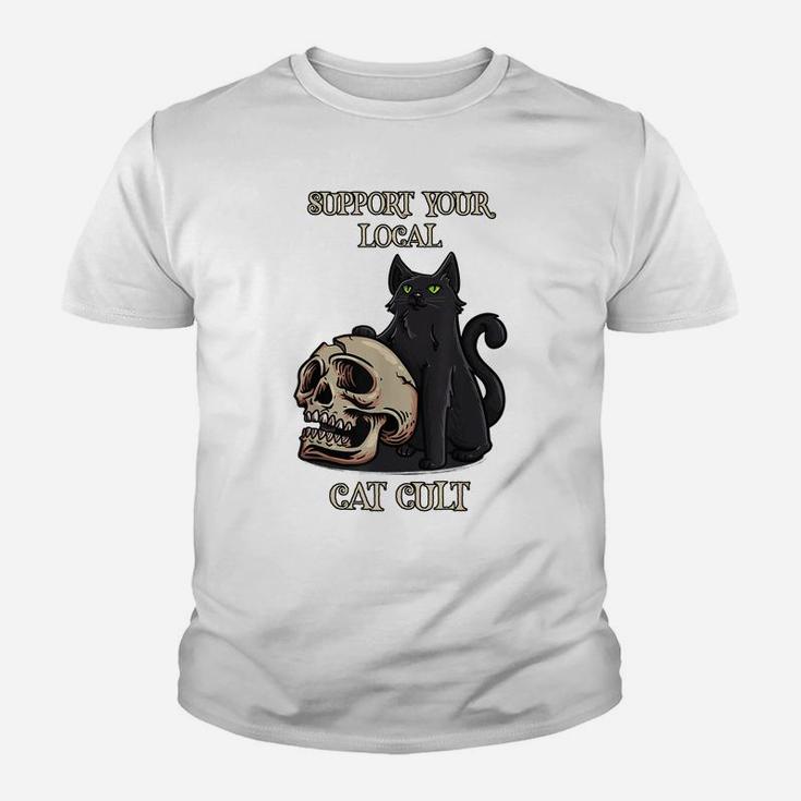 Support Your Local Cat Cult - Funny Cat Occult Youth T-shirt