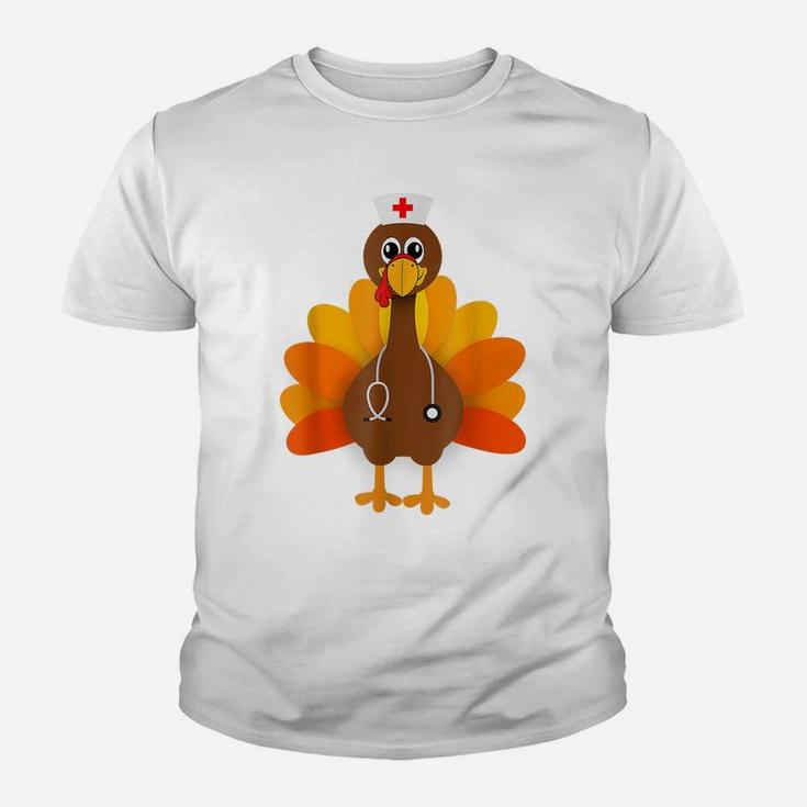 Thanksgiving Scrub Tops Women Turkey Nurse Holiday Nursing Youth T-shirt