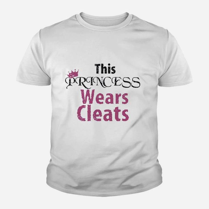 This Princess Wears Cleats Girls Softball Soccer Youth T-shirt