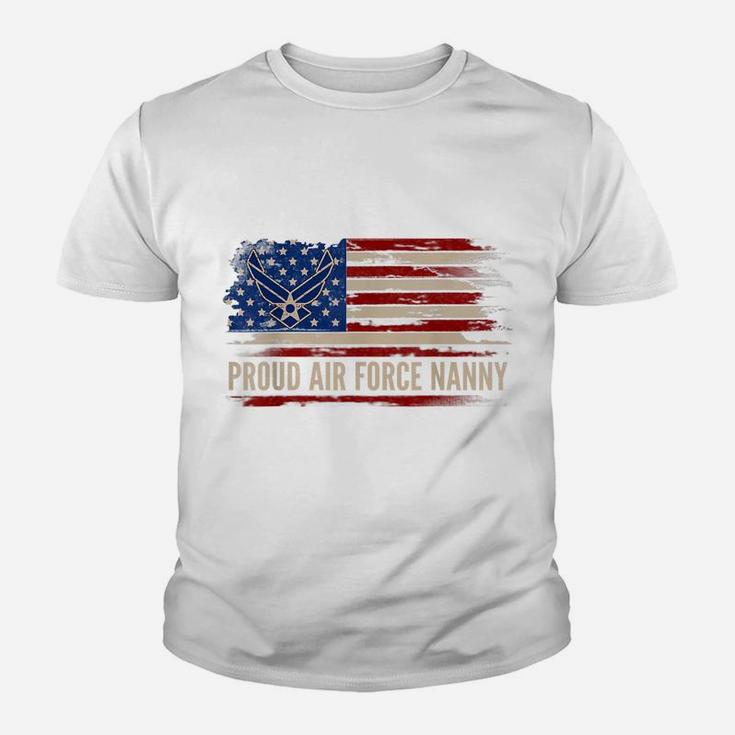 Vintage Proud Air Force Nanny American Flag Veteran Gift Youth T-shirt