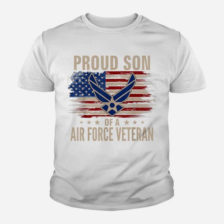 Vintage Proud Son Of A Air Force Veteran American Flag Youth T-shirt