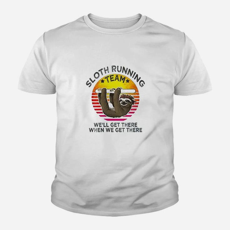 Vintage Sloth Running Team We'll Get There When We Get There Youth T-shirt
