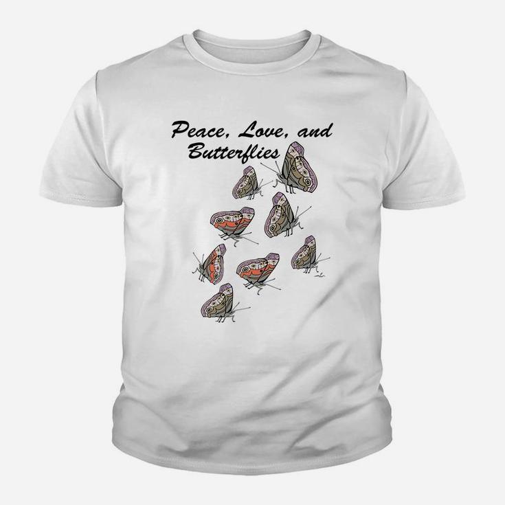 Virginia Wright Peace, Love, And Butterflies Youth T-shirt