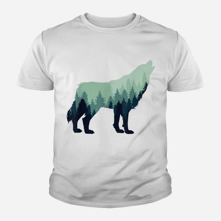 Wolf Nature Forest Outdoor Hiking Camping Hunting Gift Youth T-shirt