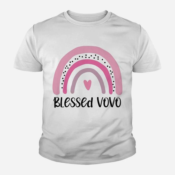 Womens Blessed Vovo Grandma Mother's Day Portuguese Grandmother Youth T-shirt