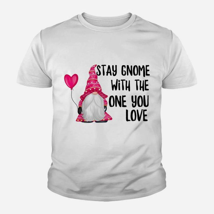 Womens Valentine's Day Stay Gnome With One You Love Be Safe Raglan Baseball Tee Youth T-shirt