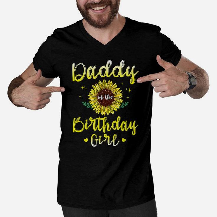 Daddy Of The Birthday Girl Sunflower Party Family Matching Men V-Neck Tshirt