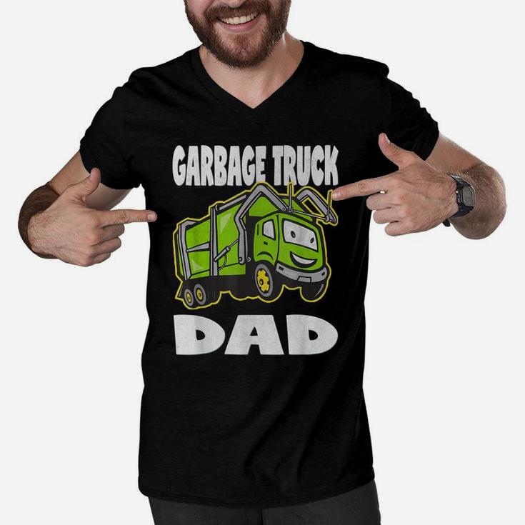Garbage Truck Dad Vintage Father Monster Trucks Men V-Neck Tshirt