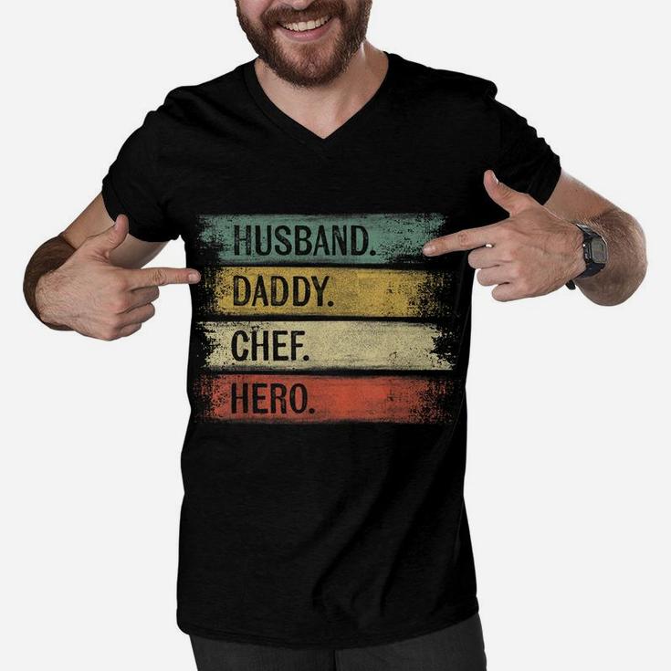 Husband Daddy Chef Hero Pastry Chef Gift Baker Bakery Baking Men V-Neck Tshirt