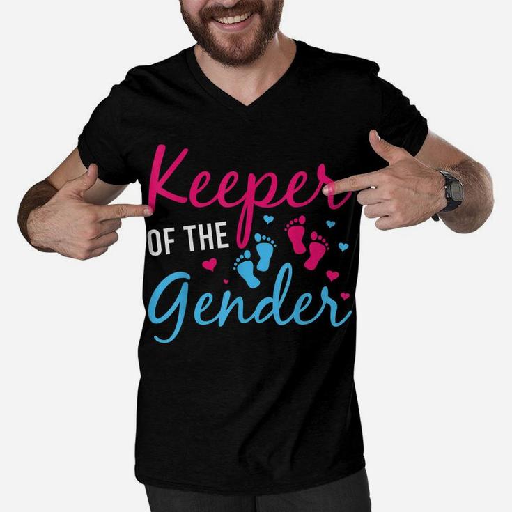 Keeper Of The Gender Baby Father Mother's Day Pregnancy Mom Men V-Neck Tshirt