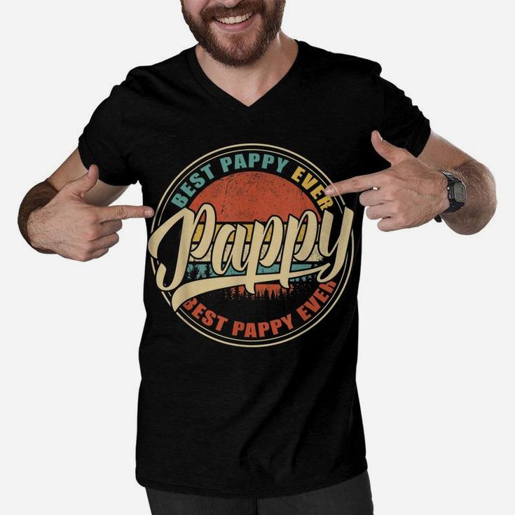 Mens Best Pappy Ever Funny Xmas Dad Papa Grandpa Christmas Gifts Men V-Neck Tshirt