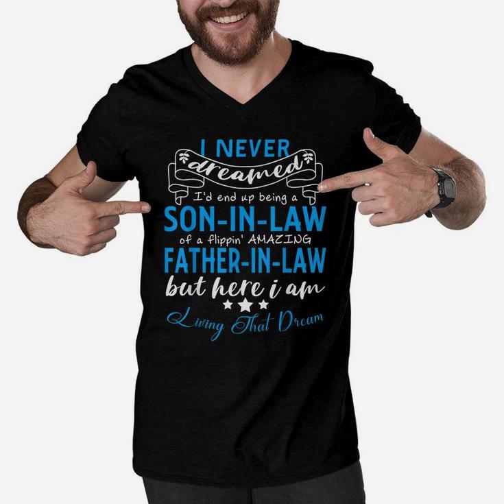 Mens Birthday Gift From Father-In-Law To Son-In-Law Men V-Neck Tshirt