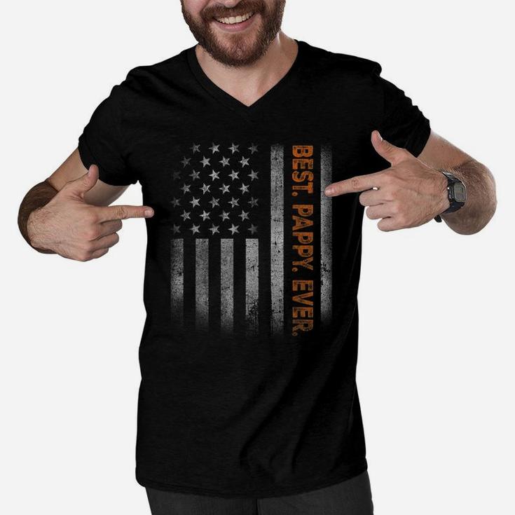 Pappy American Flag Father's Day Gift From Daughter Son Wife Men V-Neck Tshirt