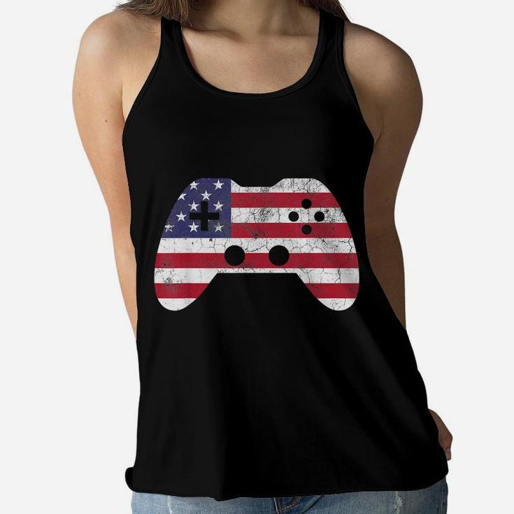 4Th Of July T Shirt Gift Video Game Gamer Kids Boys Men USA Women Flowy Tank