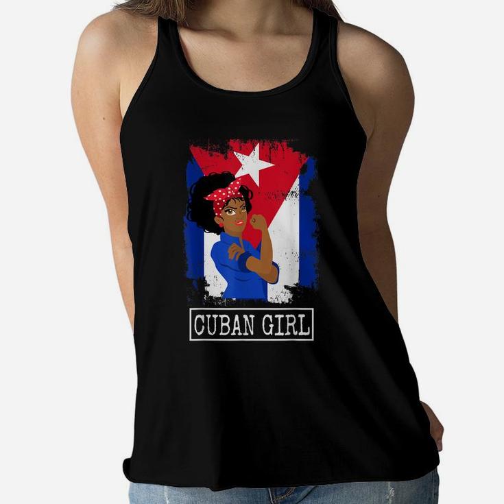 Cuban Girl Strong Cubanita Free Cuba Flag For Girls Women Women Flowy Tank