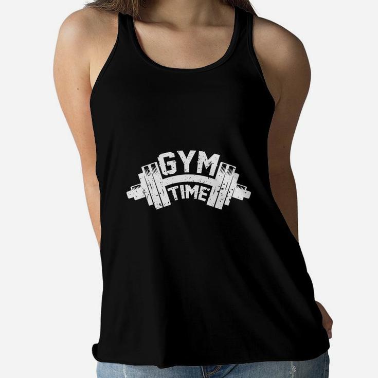 Dumbbell Gym Time For Body Fitting Lovers Ladies Flowy Tank