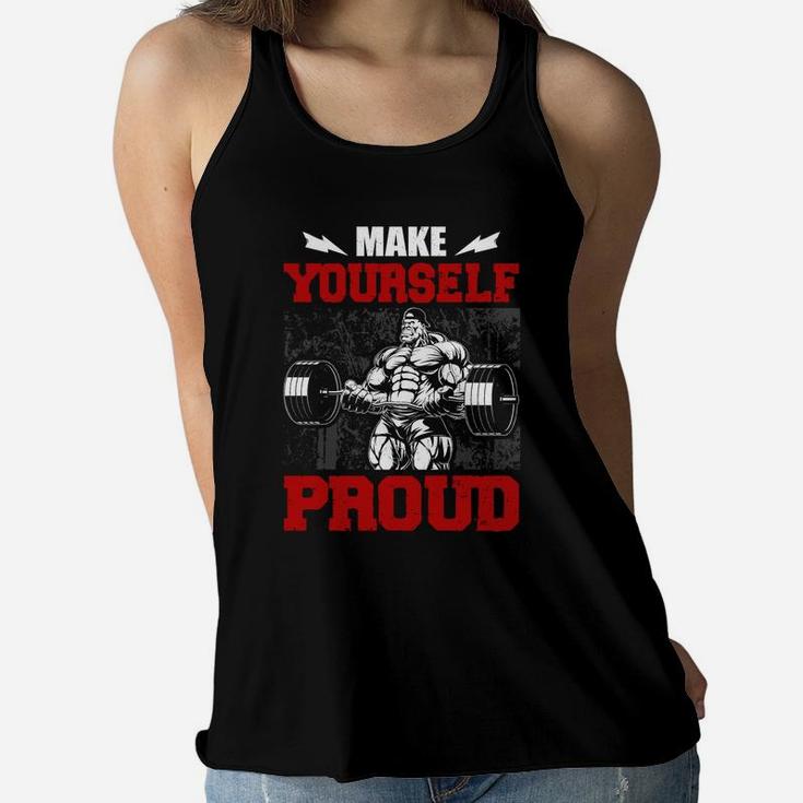 Fitness Training Make Yourself Proud Ladies Flowy Tank
