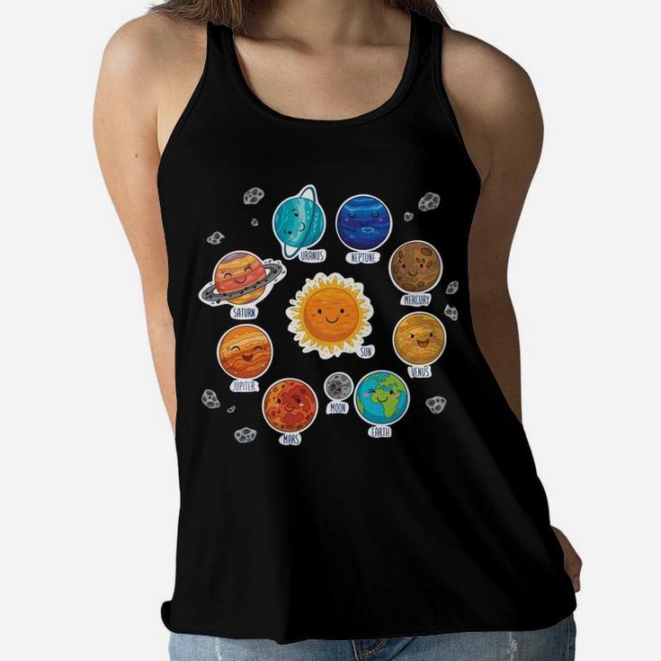 Just A Boy Who Loves Planets & Solar System Space Science Women Flowy Tank