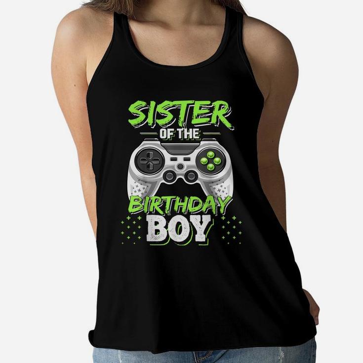 Sister Of The Birthday Boy Matching Video Game Birthday Gift Women Flowy Tank