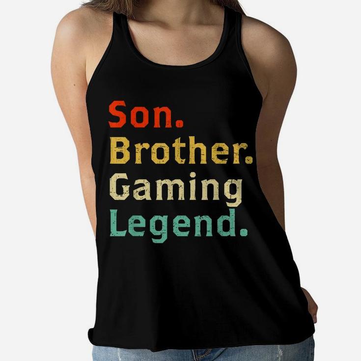 Son Brother Gaming Legend Gamer Gifts For Teen Boys Gaming Women Flowy Tank