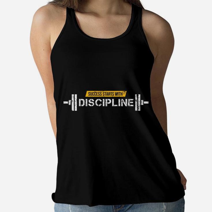 Success Starts With Discipline Motivational Fitness Quotes Ladies Flowy Tank