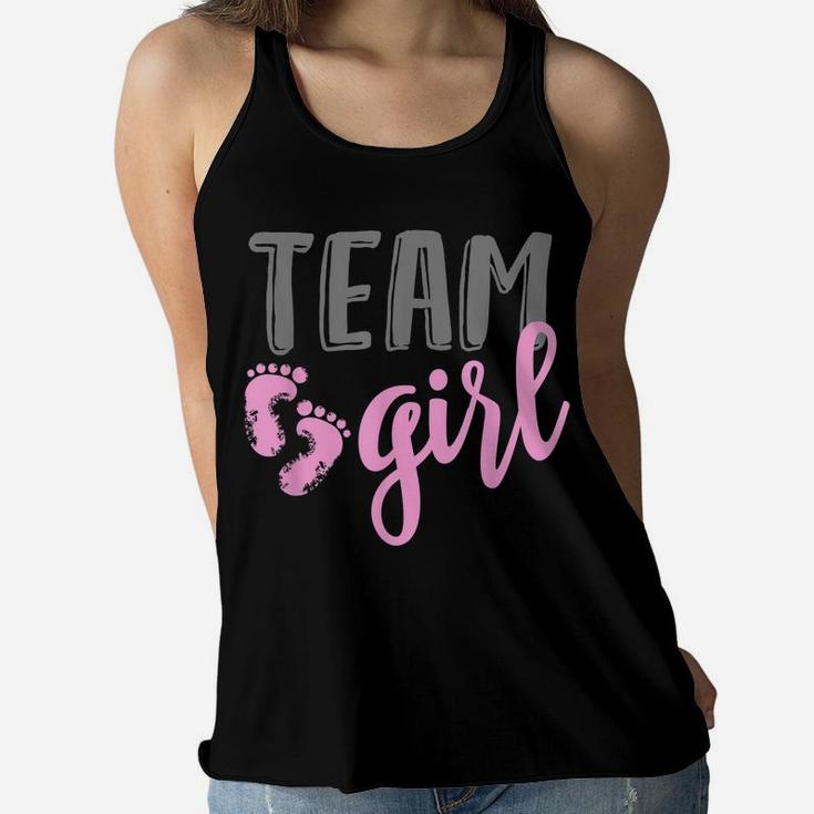 Team Girl Gender Reveal Baby Shower Shirt Women Flowy Tank