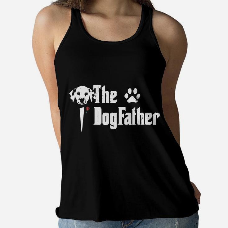 The DogFather Dalmatian Dog Dad Father Day Gift Ladies Flowy Tank