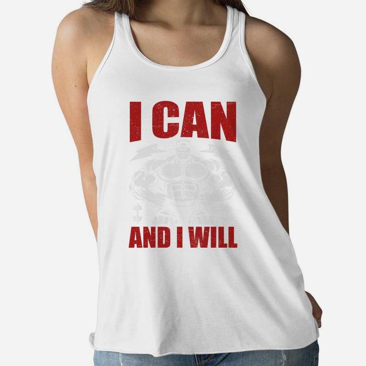 Back To The Gym I Can And I Will I Am Fitness Ladies Flowy Tank