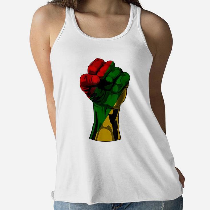 Black History Month T Shirt Fist Gift Women Men Kids Women Flowy Tank
