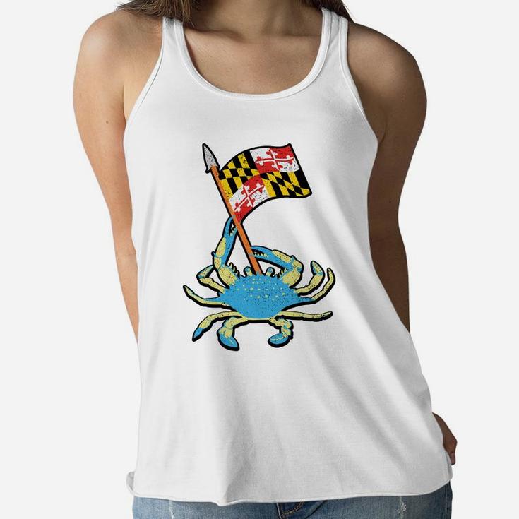 Maryland State Flag Blue Crab Crabbing Shirt Men Women Kids Sweatshirt Women Flowy Tank