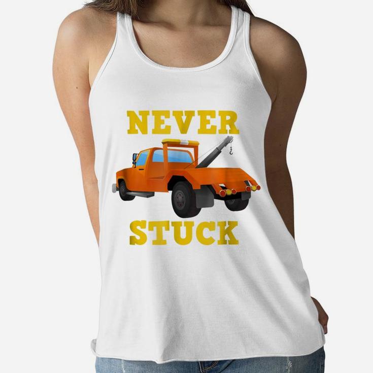 Never Stuck Tow Truck Gift For Boys And Drivers Women Flowy Tank