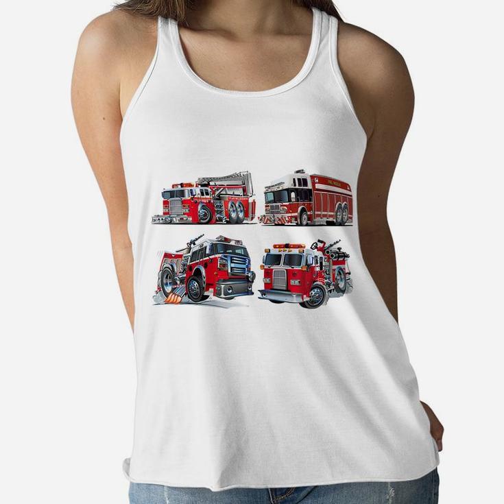 Types Of Fire Truck Boy Toddler Kids Firefighter Xmas Gifts Zip Hoodie Women Flowy Tank