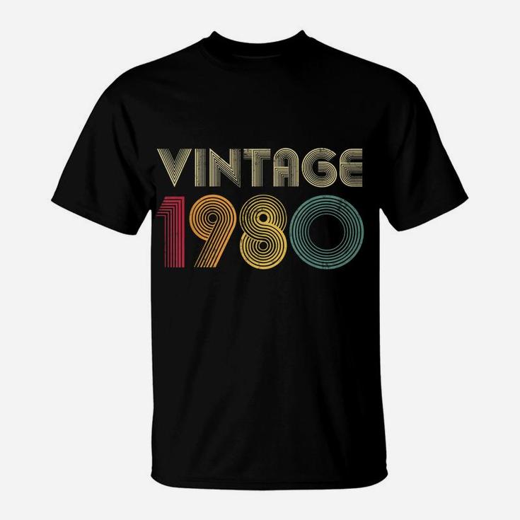 1980 40Th Birthday Gift Vintage Retro Men Women 40 Years Old T-Shirt