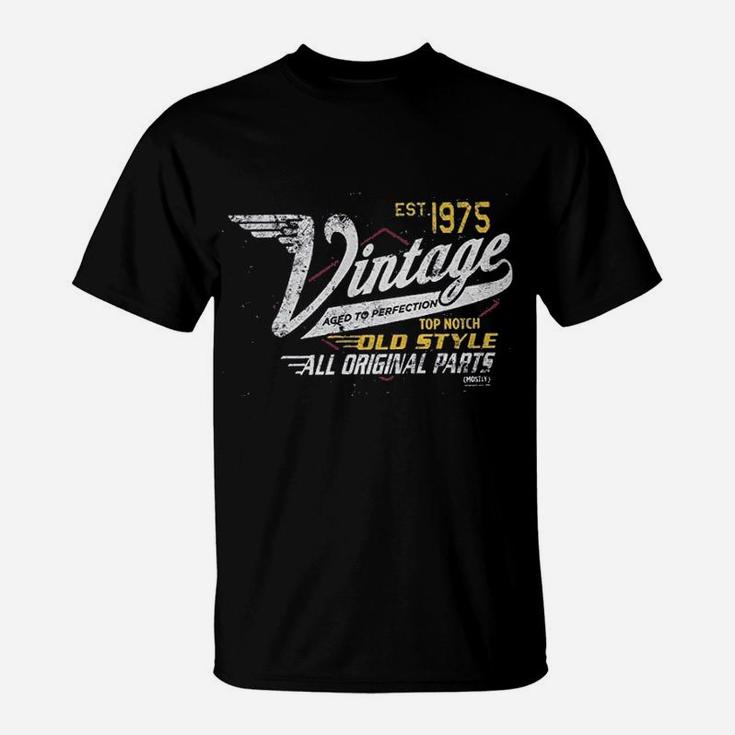 46th Birthday Gift Vintage 1975 Aged To Perfection Vintage Racing T-Shirt