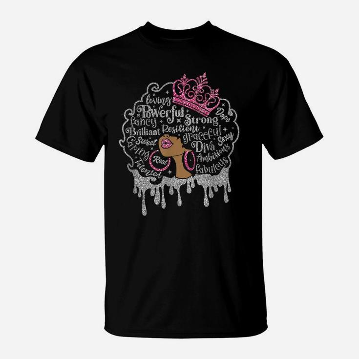 African American Black Queen Hair Words Black History Month T-Shirt