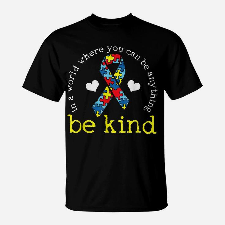 Autism Awareness Tshirt Kindness Puzzle Ribbon Heart T-Shirt