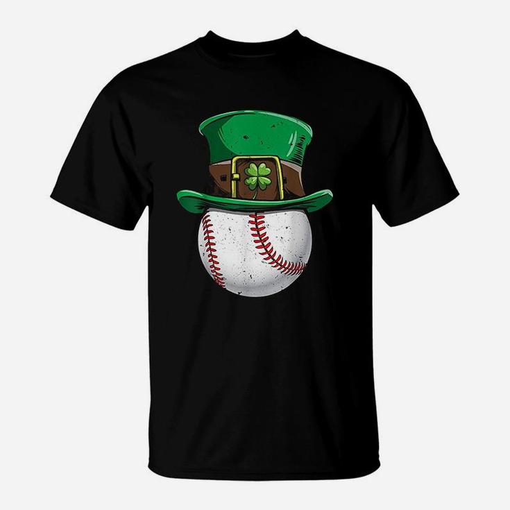 Baseball St Patricks Day Boys Men Ball Leprechaun Catcher T-Shirt