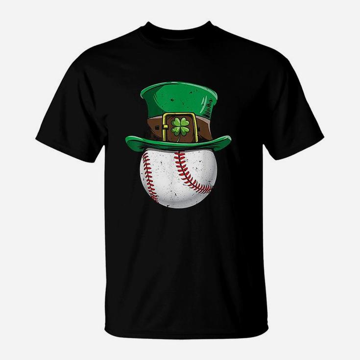 Baseball St Patricks Day Boys Men Ball Leprechaun Catcher T-Shirt