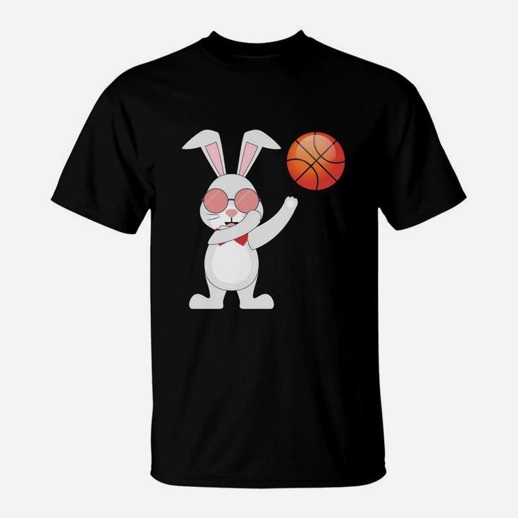 Basketball Bunny Rabbi Kids Youth Boys Girls T-Shirt
