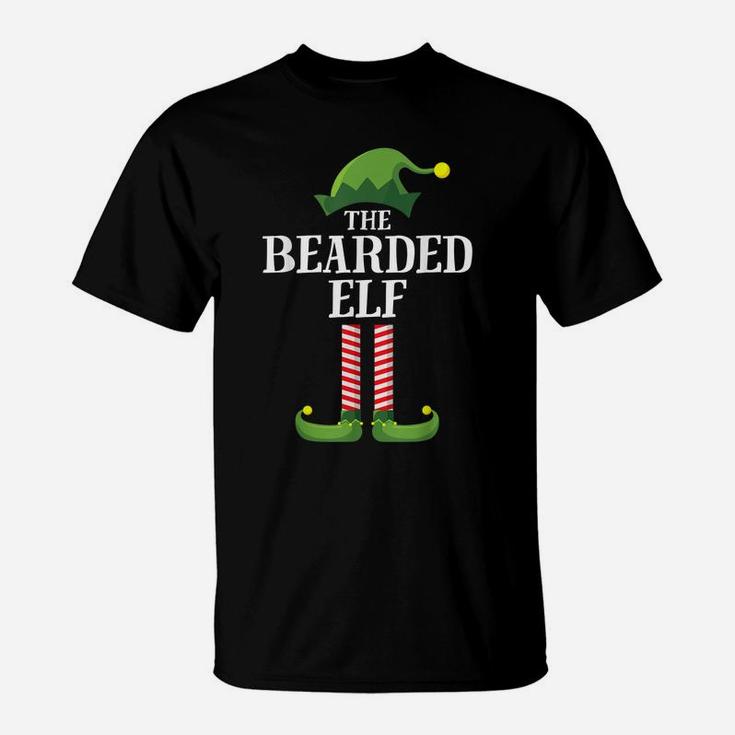 Bearded Elf Matching Family Group Christmas Party Pajama T-Shirt