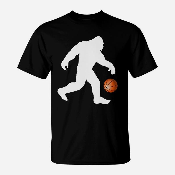 Bigfoot Playing Basketball Shirt, Funny Novelty Tee T-Shirt