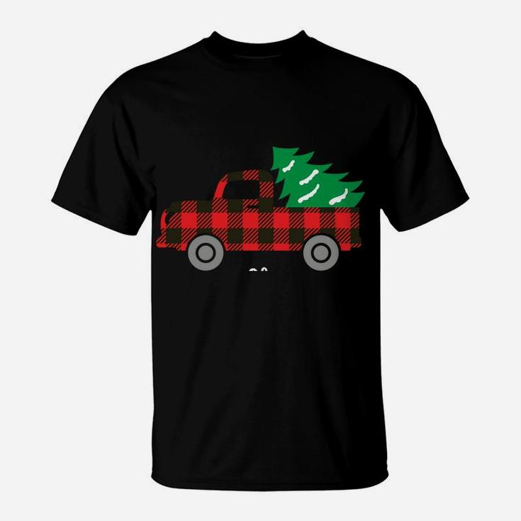 Buffalo Plaid Christmas Tree Red Truck T-Shirt