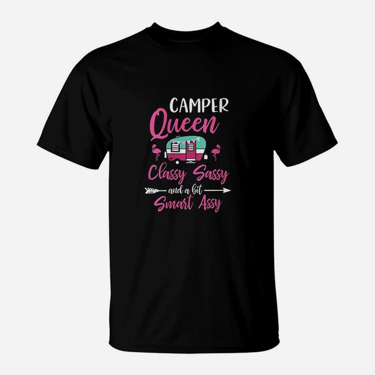 Camper Queen Classy Sassy Smart Assy Camping Rv Gift T-Shirt