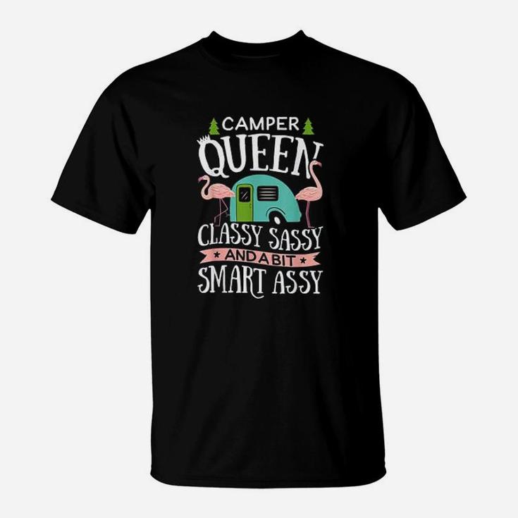 Camper Queen Classy Sassy Smart Assy Camping Rv Gift T-Shirt